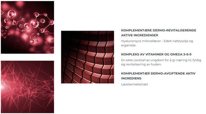 Dermo-revitaliserende, vitaminer, omega 3.6.9 og Dermo-avgiftende