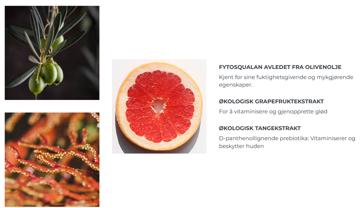 Fytosqualan, grapefruktekstrakt og tangekstrakt