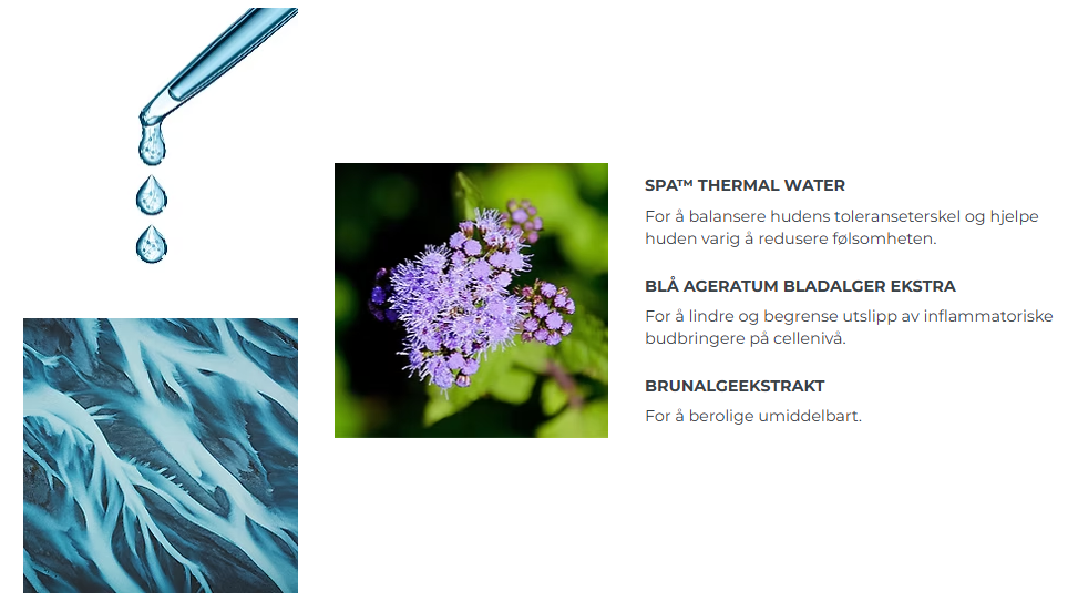 Spa Thermal Water, Blå ageratum bladalfger ekstrakt og Brunalgeekstrakt